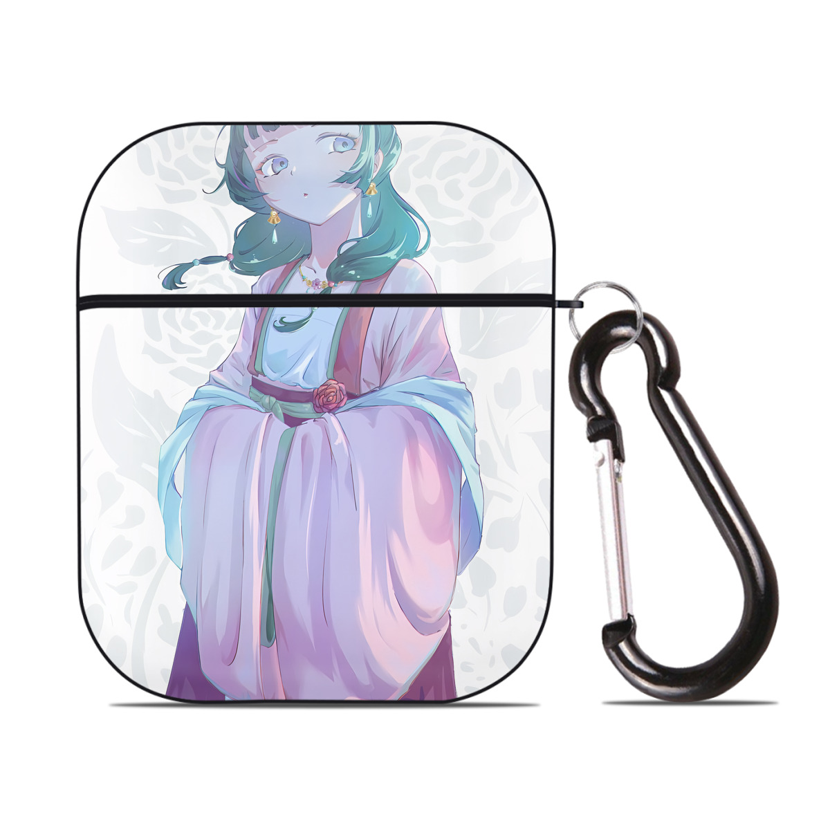 （画像用） 薬屋のひとりごと The Apothecary Diaries AirPods 第2世代保護ケース ハードシェル ブラック 耐衝撃・防指紋・カラビナ付き