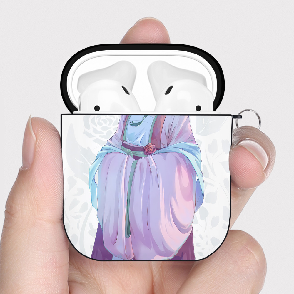 （画像用） 薬屋のひとりごと The Apothecary Diaries AirPods 第2世代保護ケース ハードシェル ブラック 耐衝撃・防指紋・カラビナ付き