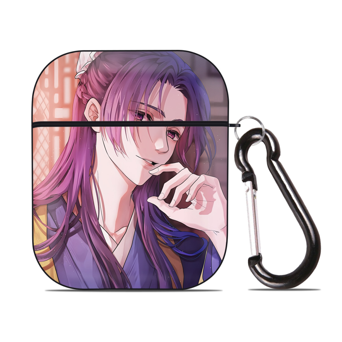 （画像用） 薬屋のひとりごと The Apothecary Diaries AirPods 第2世代保護ケース ハードシェル ブラック 耐衝撃・防指紋・カラビナ付き