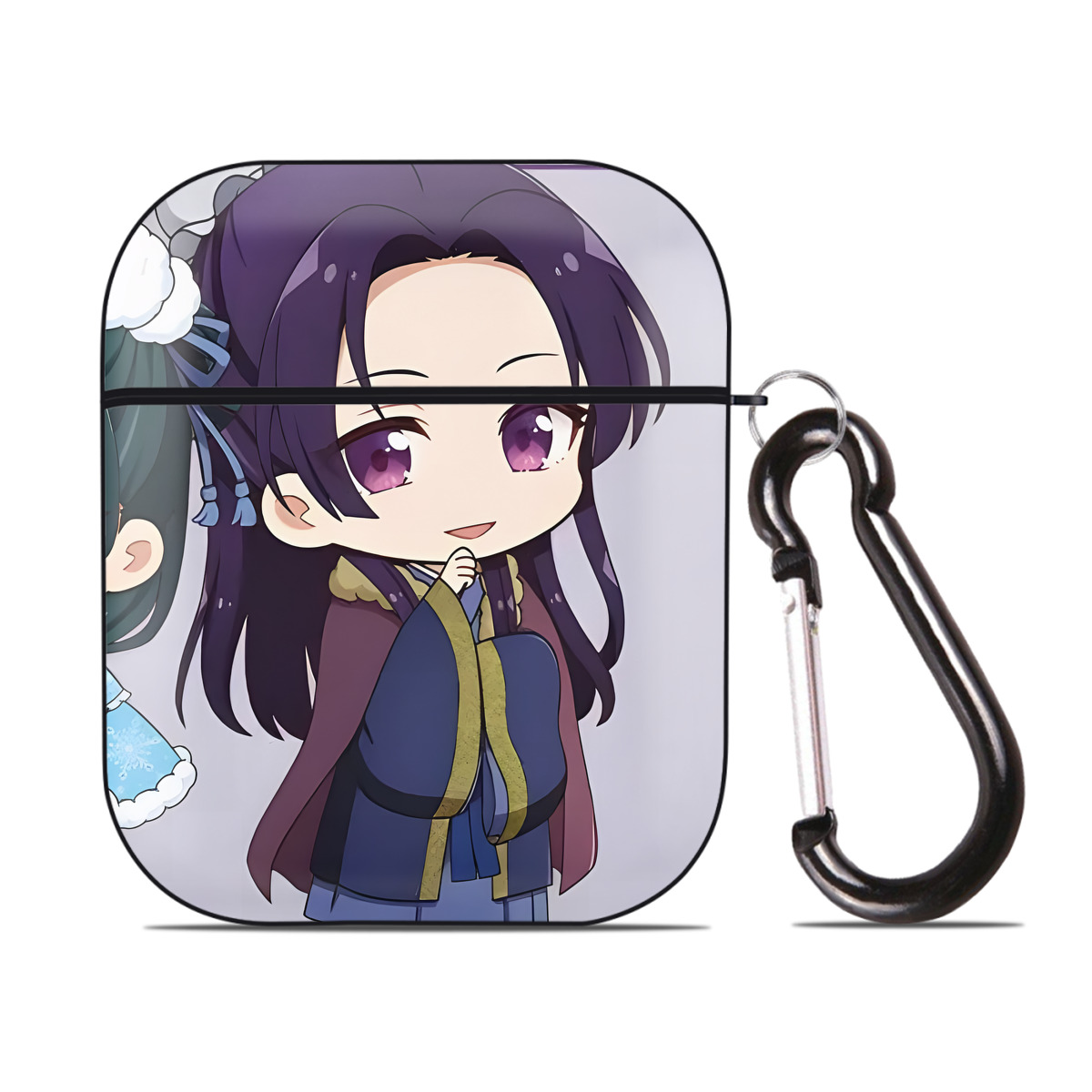 （画像用） 薬屋のひとりごと The Apothecary Diaries AirPods 第2世代保護ケース ハードシェル ブラック 耐衝撃・防指紋・カラビナ付き