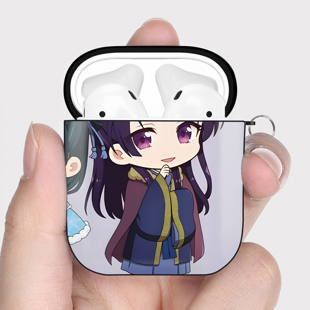 （画像用） 薬屋のひとりごと The Apothecary Diaries AirPods 第2世代保護ケース ハードシェル ブラック 耐衝撃・防指紋・カラビナ付き