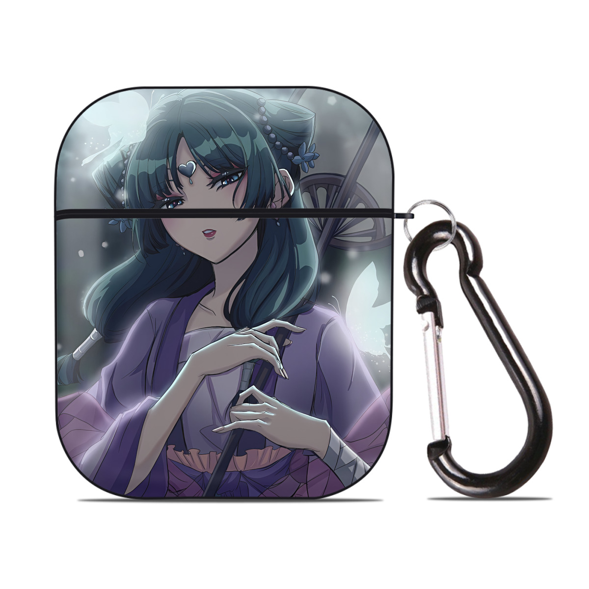 （画像用） 薬屋のひとりごと The Apothecary Diaries AirPods 第2世代保護ケース ハードシェル ブラック 耐衝撃・防指紋・カラビナ付き
