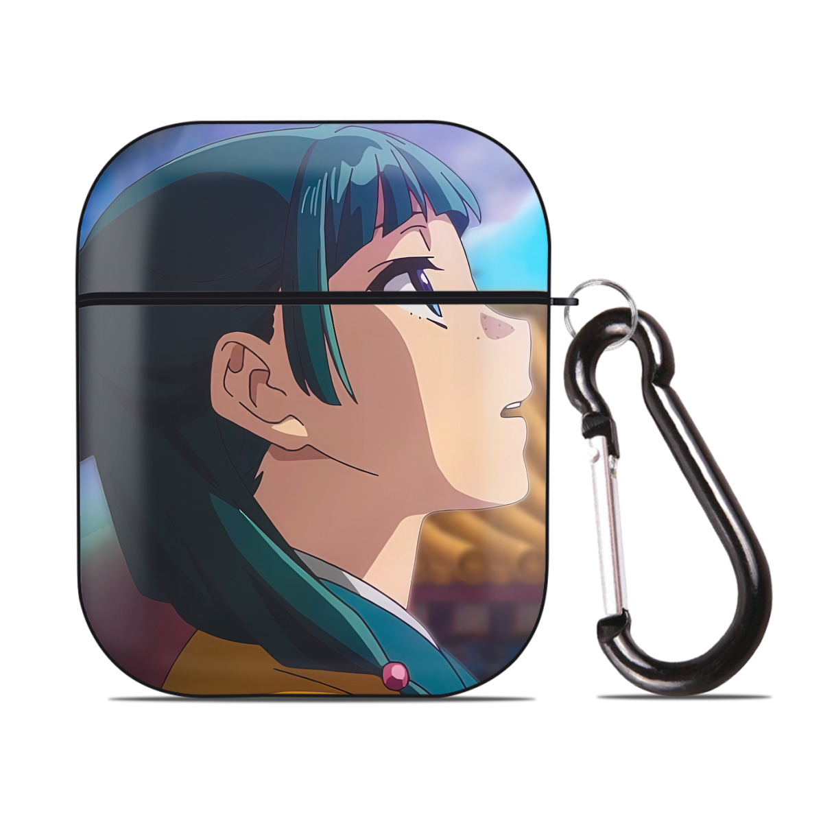 （画像用） 薬屋のひとりごと The Apothecary Diaries AirPods 第2世代保護ケース ハードシェル ブラック 耐衝撃・防指紋・カラビナ付き