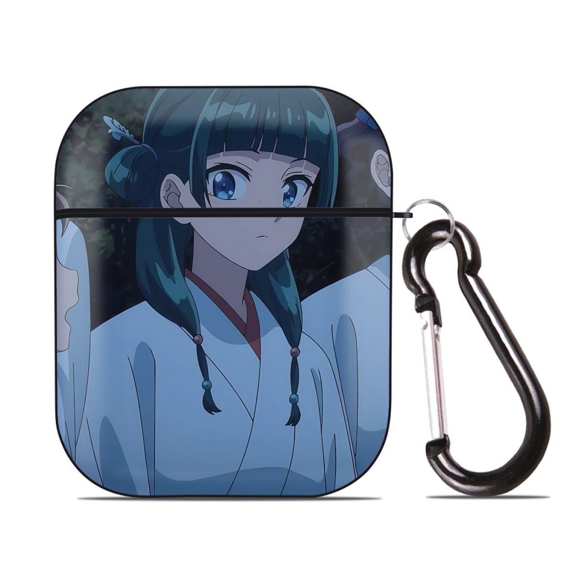 （画像用） 薬屋のひとりごと The Apothecary Diaries AirPods 第2世代保護ケース ハードシェル ブラック 耐衝撃・防指紋・カラビナ付き