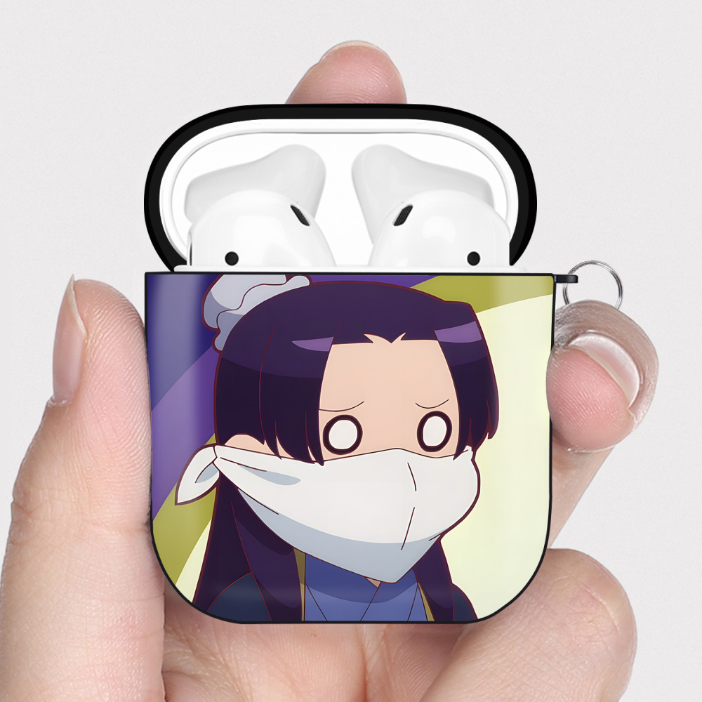 （画像用） 薬屋のひとりごと The Apothecary Diaries AirPods 第2世代保護ケース ハードシェル ブラック 耐衝撃・防指紋・カラビナ付き