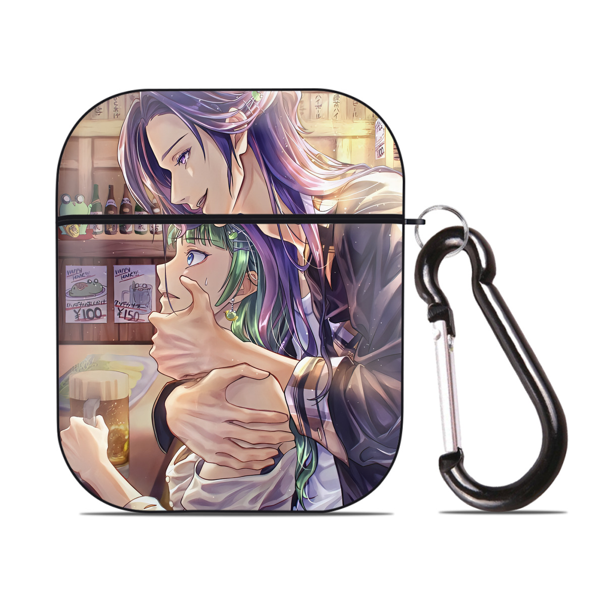 （画像用） 薬屋のひとりごと The Apothecary Diaries AirPods 第2世代保護ケース ハードシェル ブラック 耐衝撃・防指紋・カラビナ付き