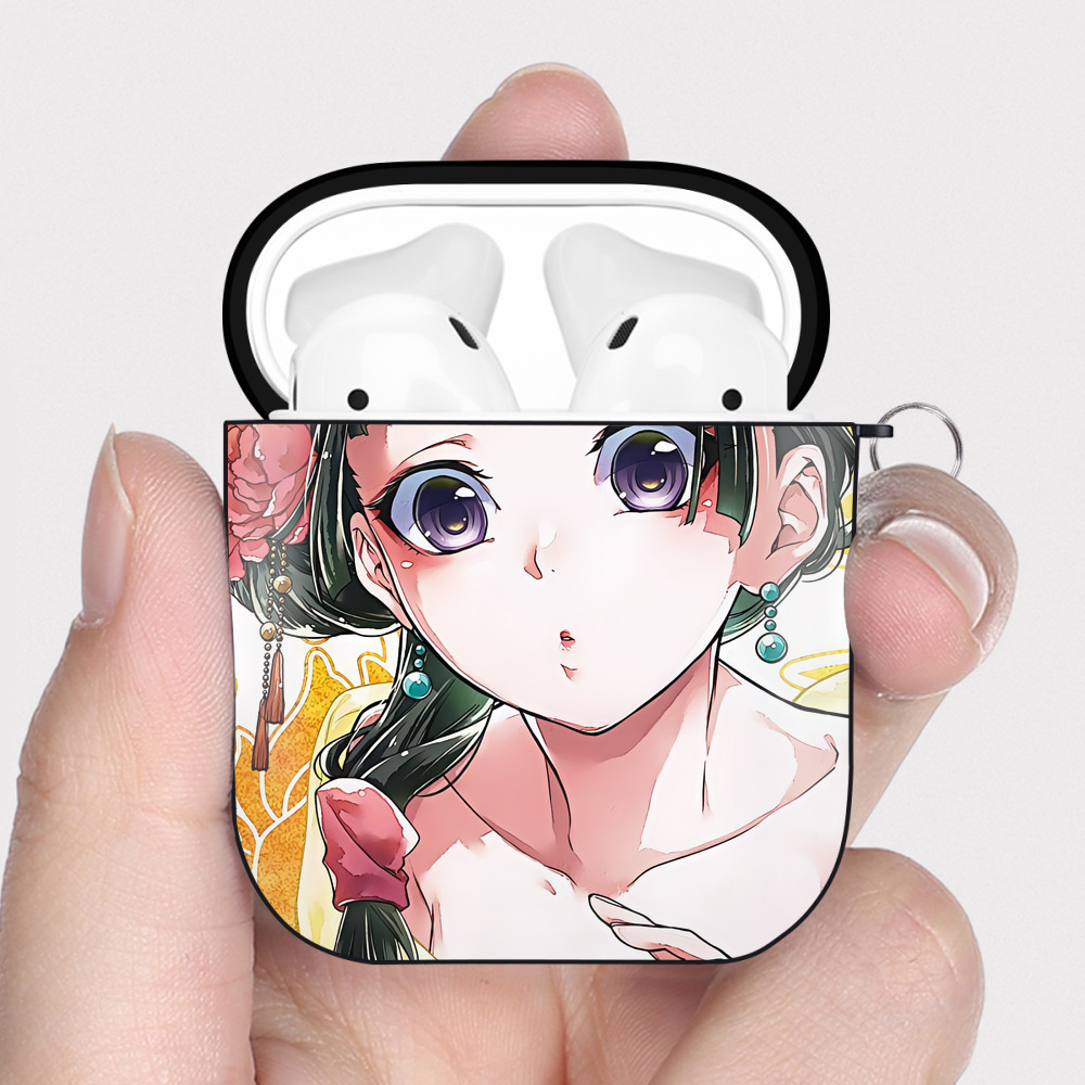 （画像用） 薬屋のひとりごと The Apothecary Diaries AirPods 第2世代保護ケース ハードシェル ブラック 耐衝撃・防指紋・カラビナ付き