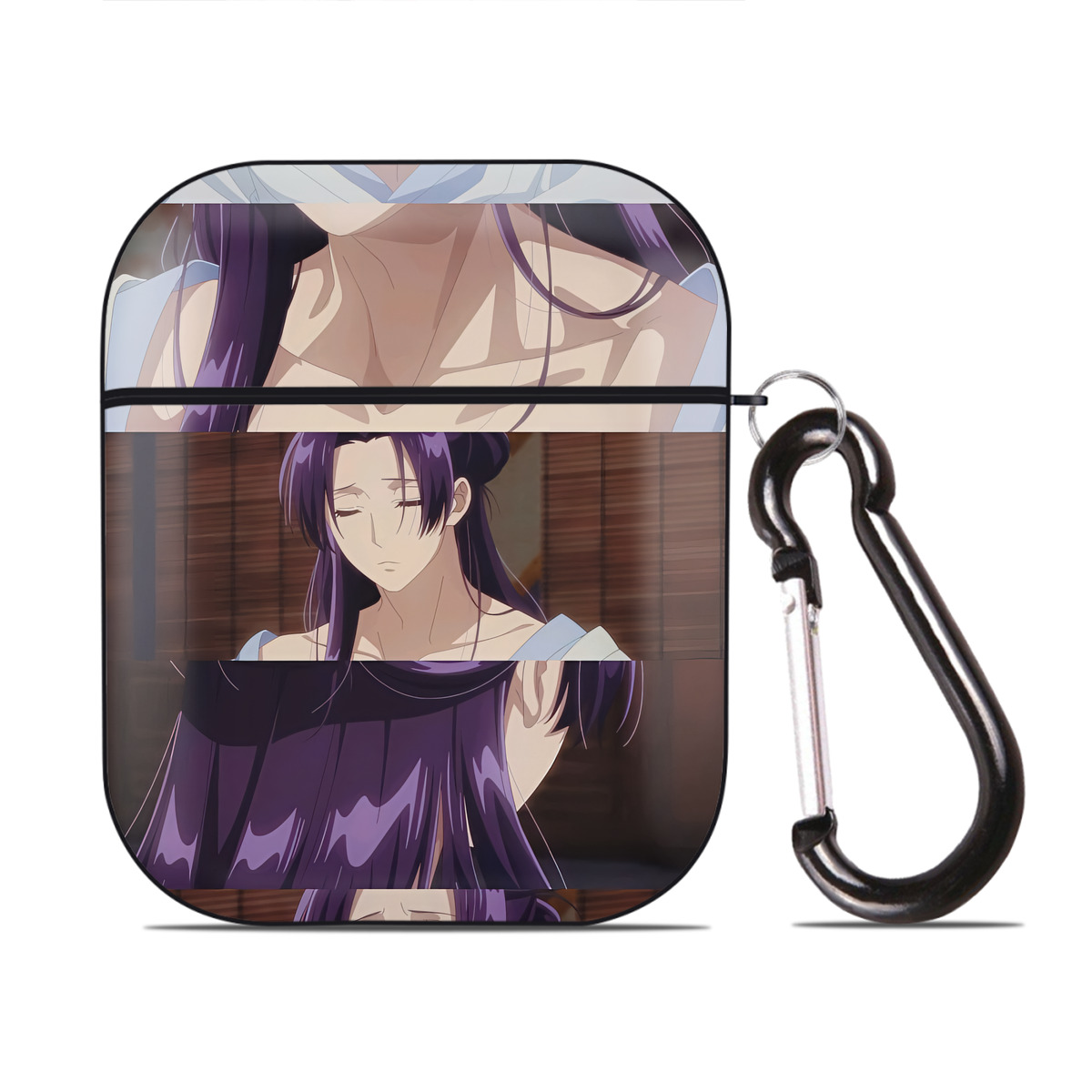 （画像用） 薬屋のひとりごと The Apothecary Diaries AirPods 第2世代保護ケース ハードシェル ブラック 耐衝撃・防指紋・カラビナ付き