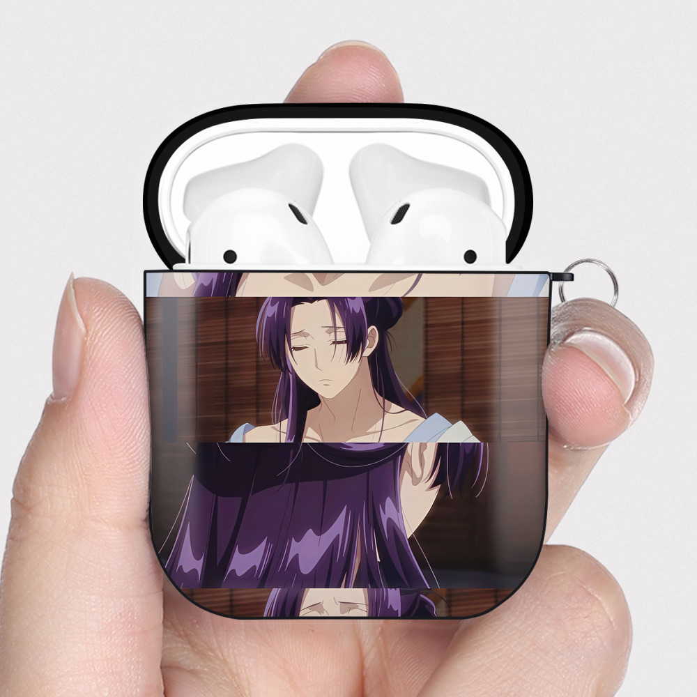 （画像用） 薬屋のひとりごと The Apothecary Diaries AirPods 第2世代保護ケース ハードシェル ブラック 耐衝撃・防指紋・カラビナ付き