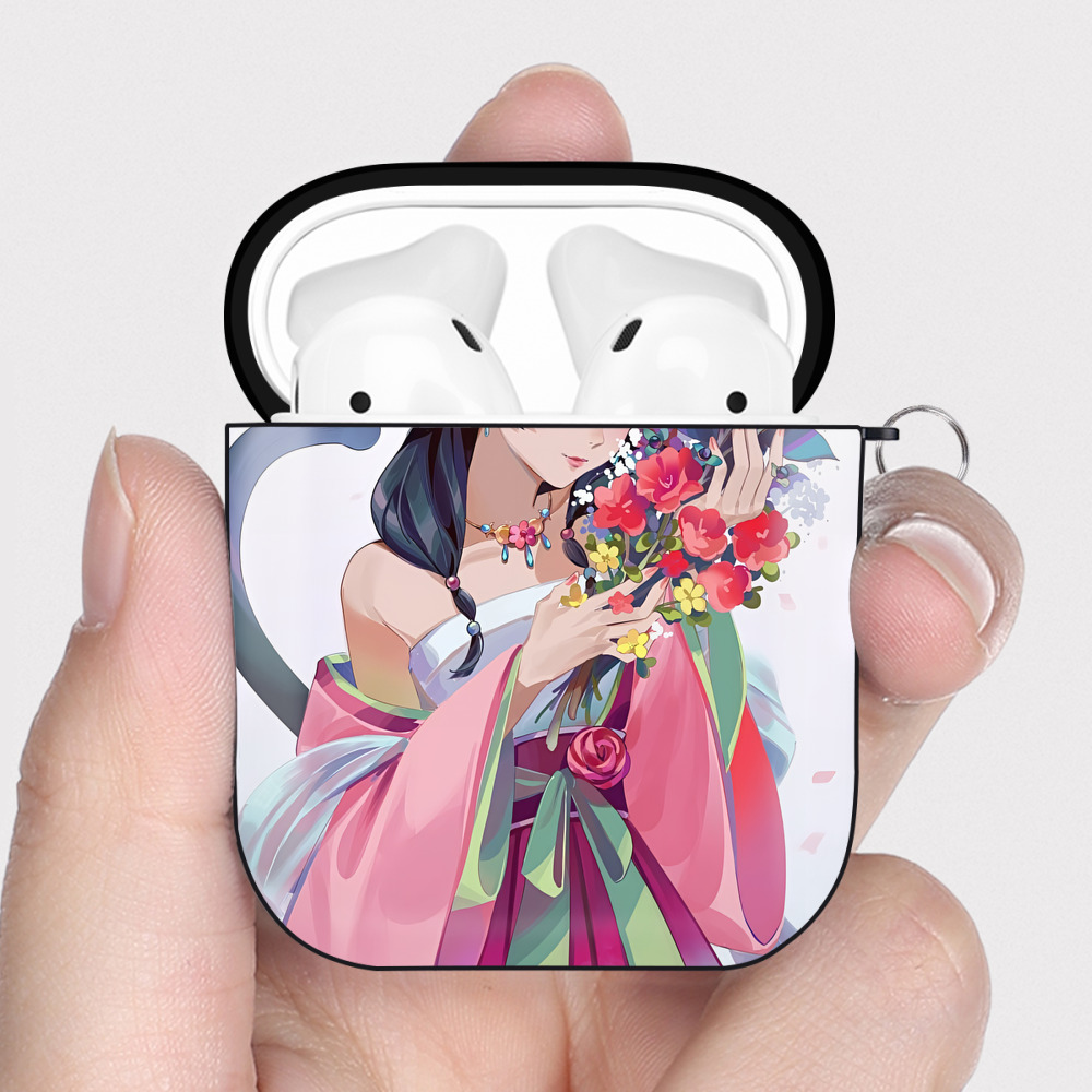 （画像用） 薬屋のひとりごと The Apothecary Diaries AirPods 第2世代保護ケース ハードシェル ブラック 耐衝撃・防指紋・カラビナ付き