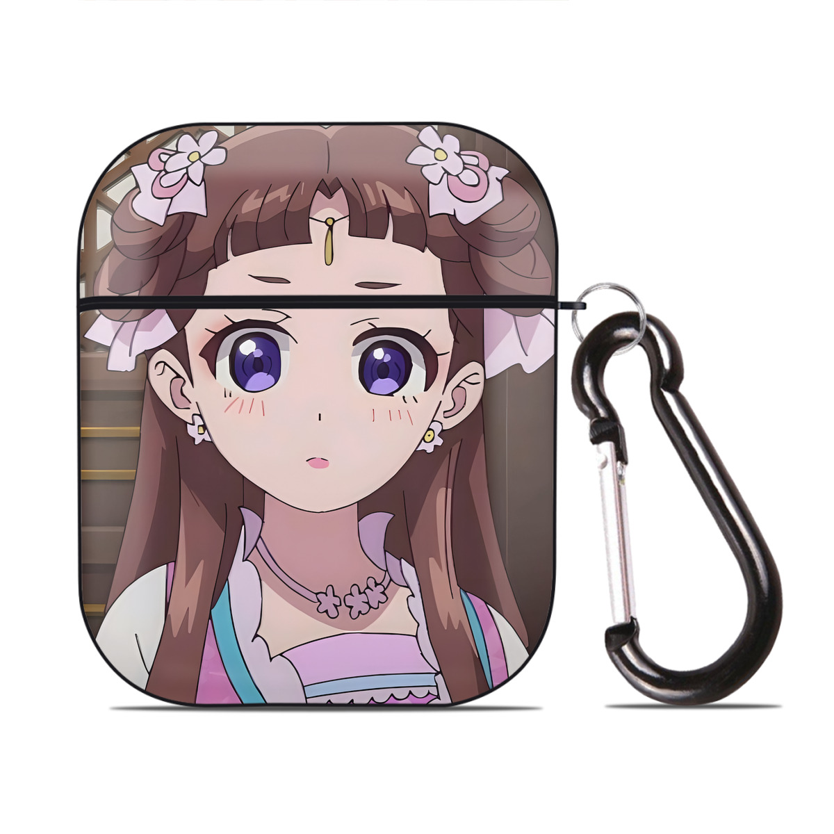 （画像用） 薬屋のひとりごと The Apothecary Diaries AirPods 第2世代保護ケース ハードシェル ブラック 耐衝撃・防指紋・カラビナ付き