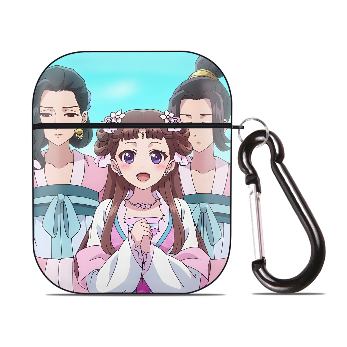 （画像用） 薬屋のひとりごと The Apothecary Diaries AirPods 第2世代保護ケース ハードシェル ブラック 耐衝撃・防指紋・カラビナ付き