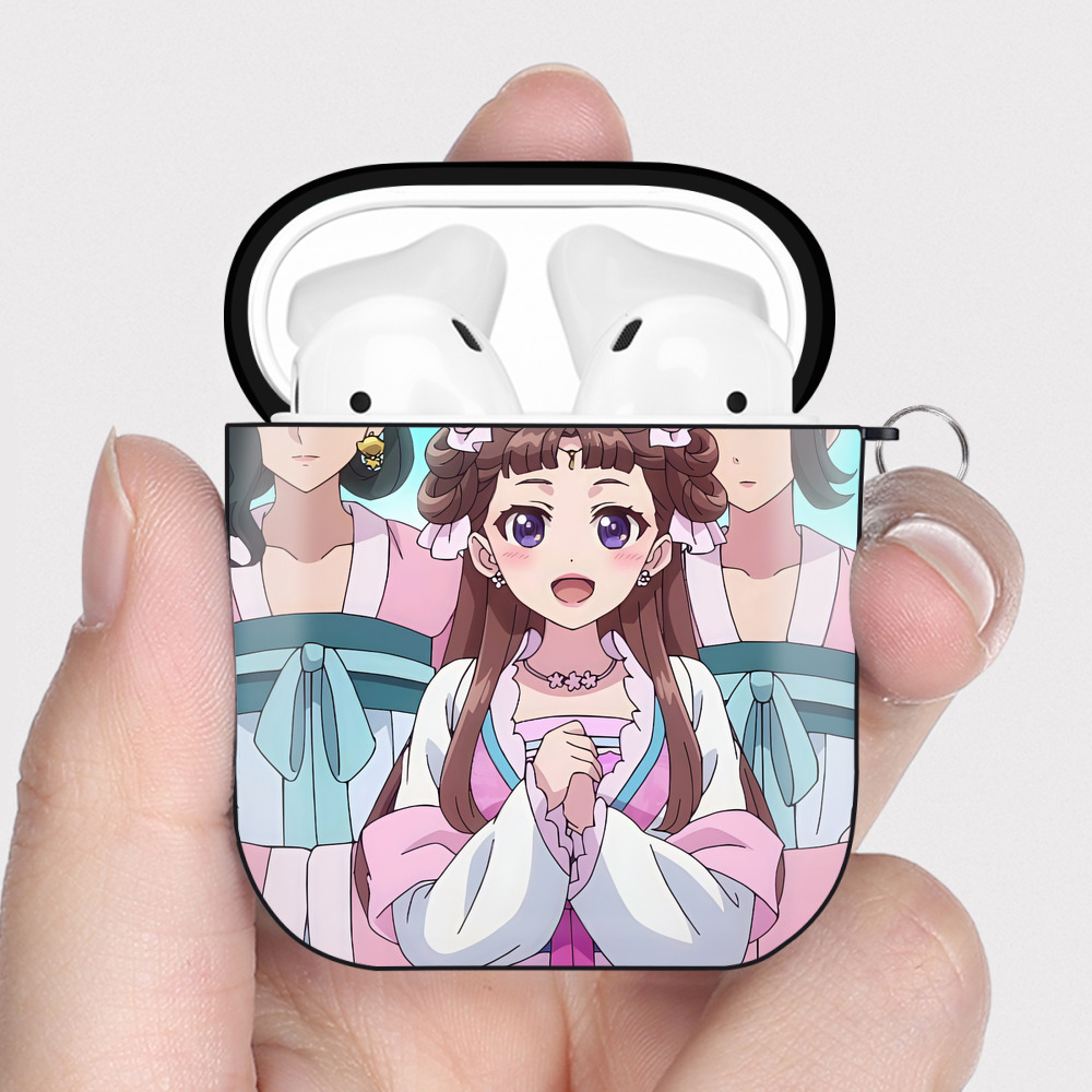 （画像用） 薬屋のひとりごと The Apothecary Diaries AirPods 第2世代保護ケース ハードシェル ブラック 耐衝撃・防指紋・カラビナ付き