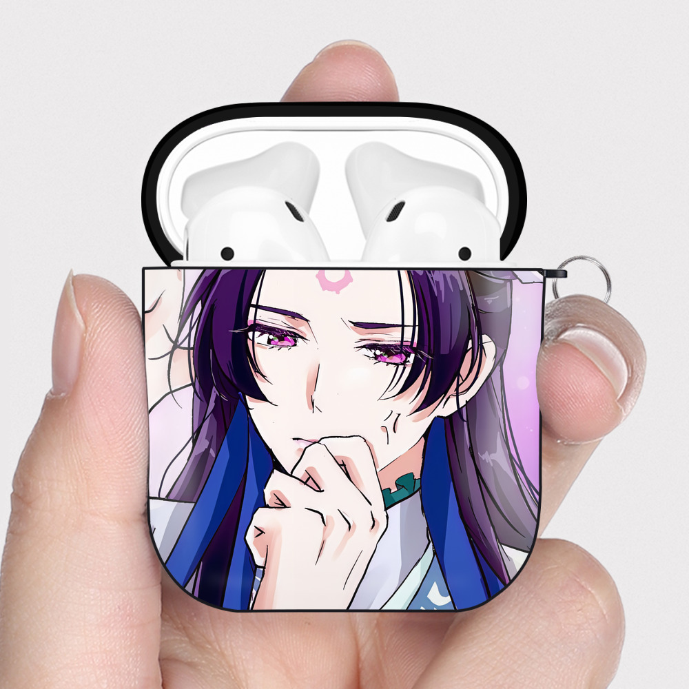（画像用） 薬屋のひとりごと The Apothecary Diaries AirPods 第2世代保護ケース ハードシェル ブラック 耐衝撃・防指紋・カラビナ付き