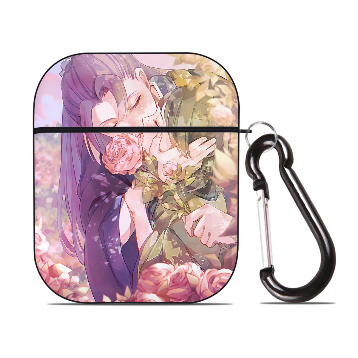 （画像用） 薬屋のひとりごと The Apothecary Diaries AirPods 第2世代保護ケース ハードシェル ブラック 耐衝撃・防指紋・カラビナ付き