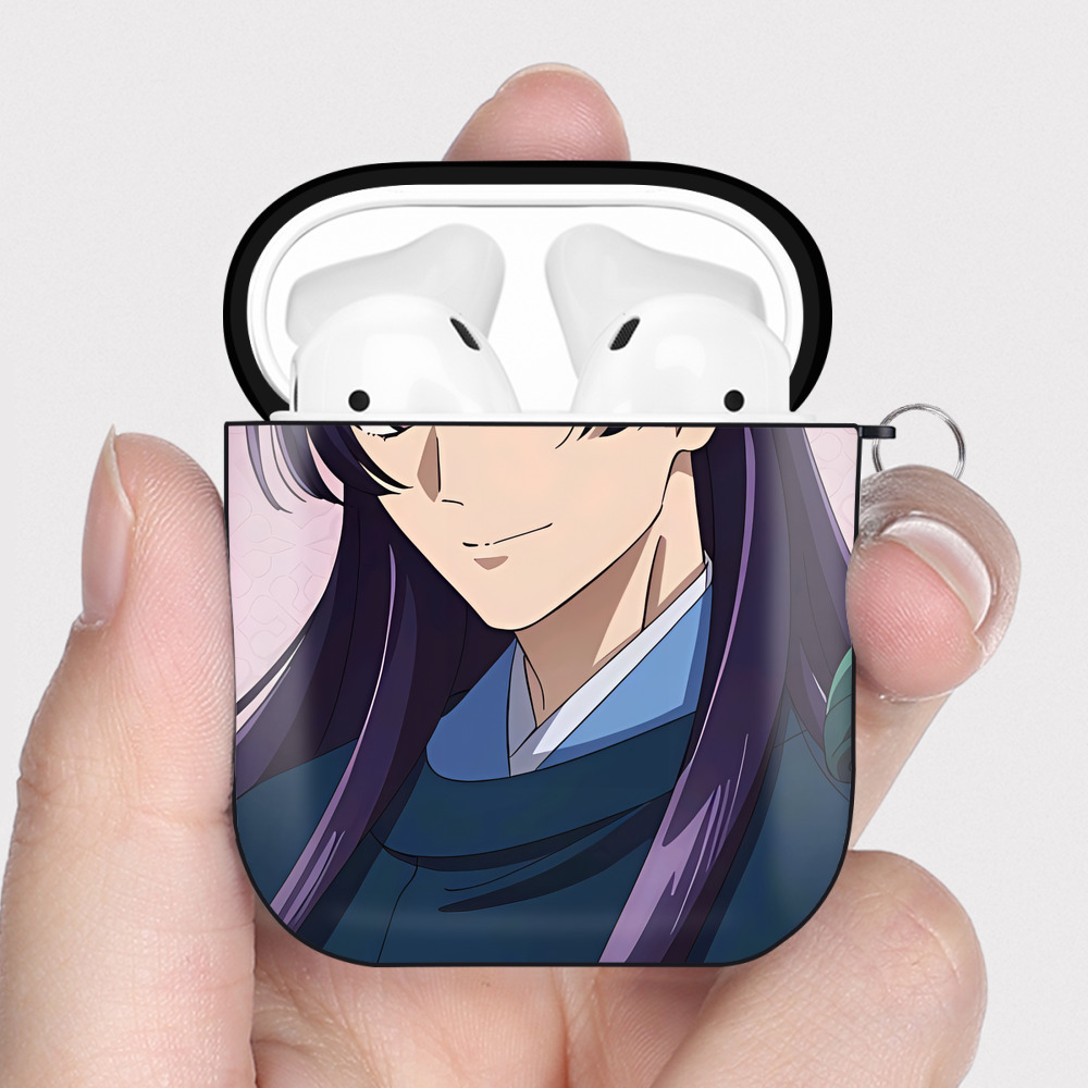 （画像用） 薬屋のひとりごと The Apothecary Diaries AirPods 第2世代保護ケース ハードシェル ブラック 耐衝撃・防指紋・カラビナ付き