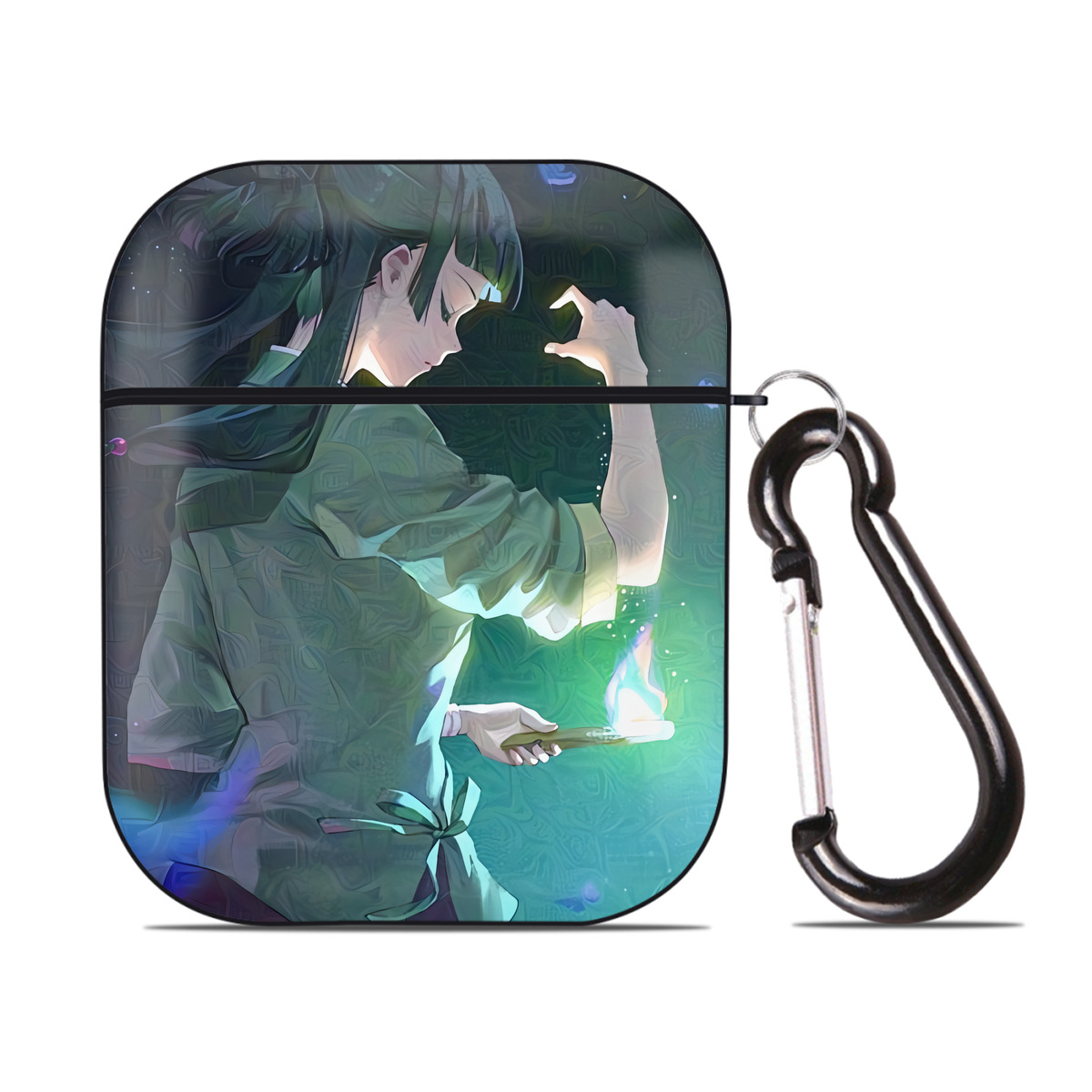（画像用） 薬屋のひとりごと The Apothecary Diaries AirPods 第2世代保護ケース ハードシェル ブラック 耐衝撃・防指紋・カラビナ付き