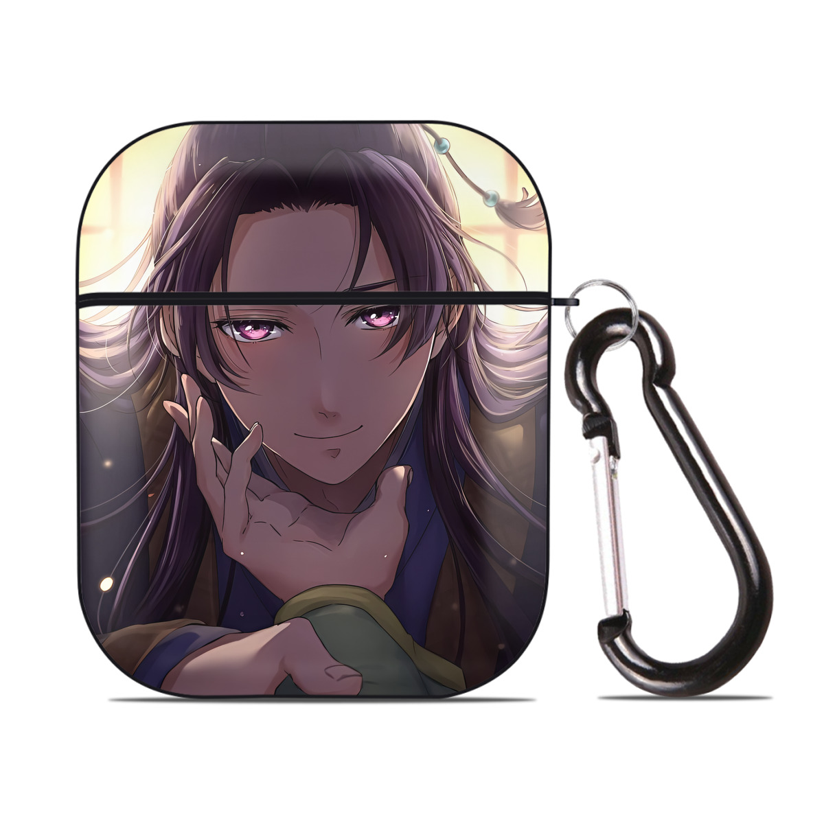 （画像用） 薬屋のひとりごと The Apothecary Diaries AirPods 第2世代保護ケース ハードシェル ブラック 耐衝撃・防指紋・カラビナ付き