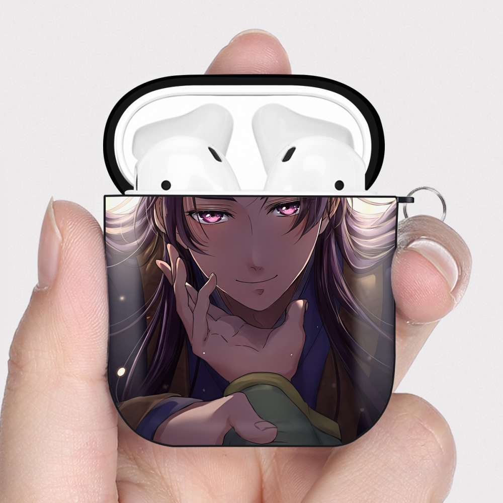 （画像用） 薬屋のひとりごと The Apothecary Diaries AirPods 第2世代保護ケース ハードシェル ブラック 耐衝撃・防指紋・カラビナ付き