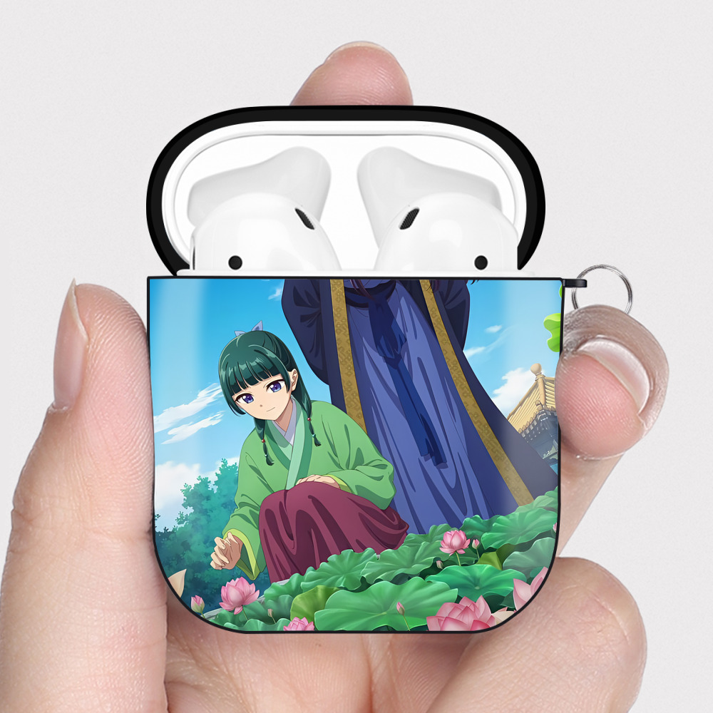 （画像用） 薬屋のひとりごと The Apothecary Diaries AirPods 第2世代保護ケース ハードシェル ブラック 耐衝撃・防指紋・カラビナ付き
