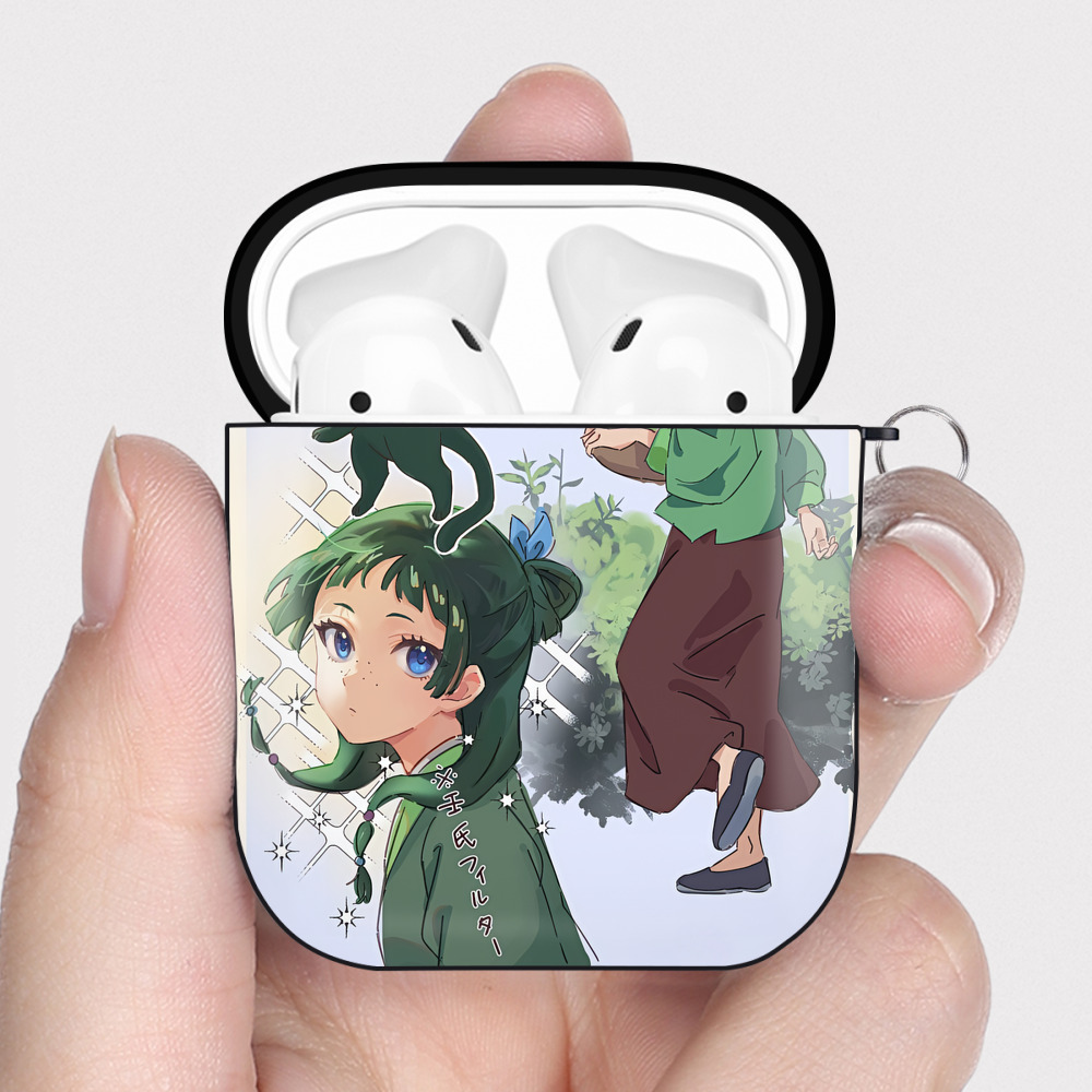 （画像用） 薬屋のひとりごと The Apothecary Diaries AirPods 第2世代保護ケース ハードシェル ブラック 耐衝撃・防指紋・カラビナ付き