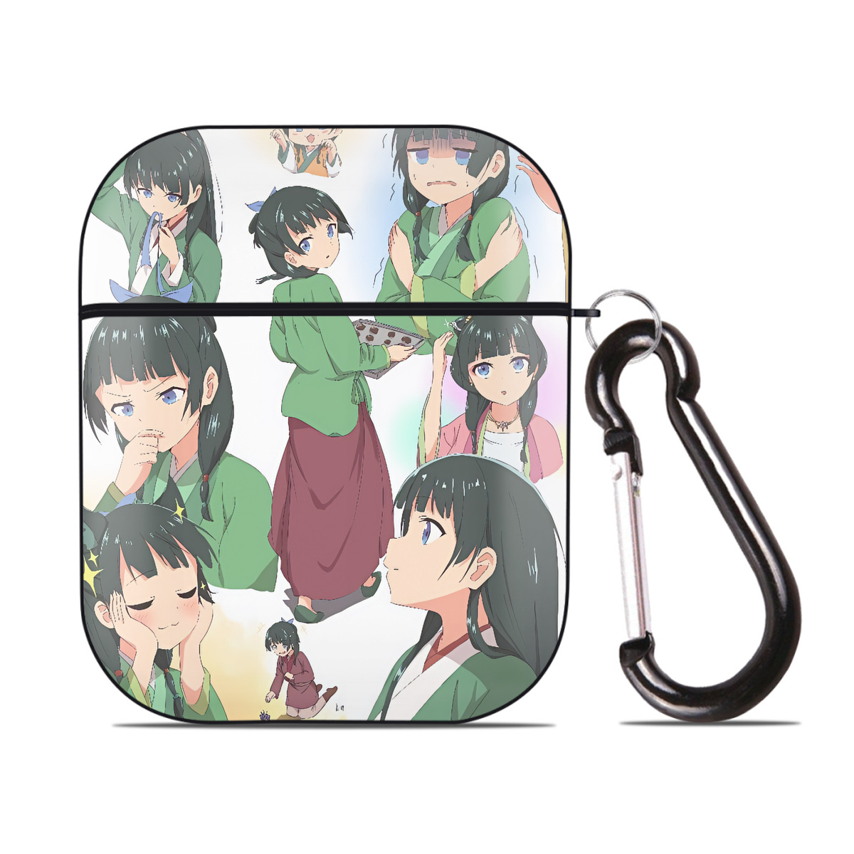 （画像用） 薬屋のひとりごと The Apothecary Diaries AirPods 第2世代保護ケース ハードシェル ブラック 耐衝撃・防指紋・カラビナ付き