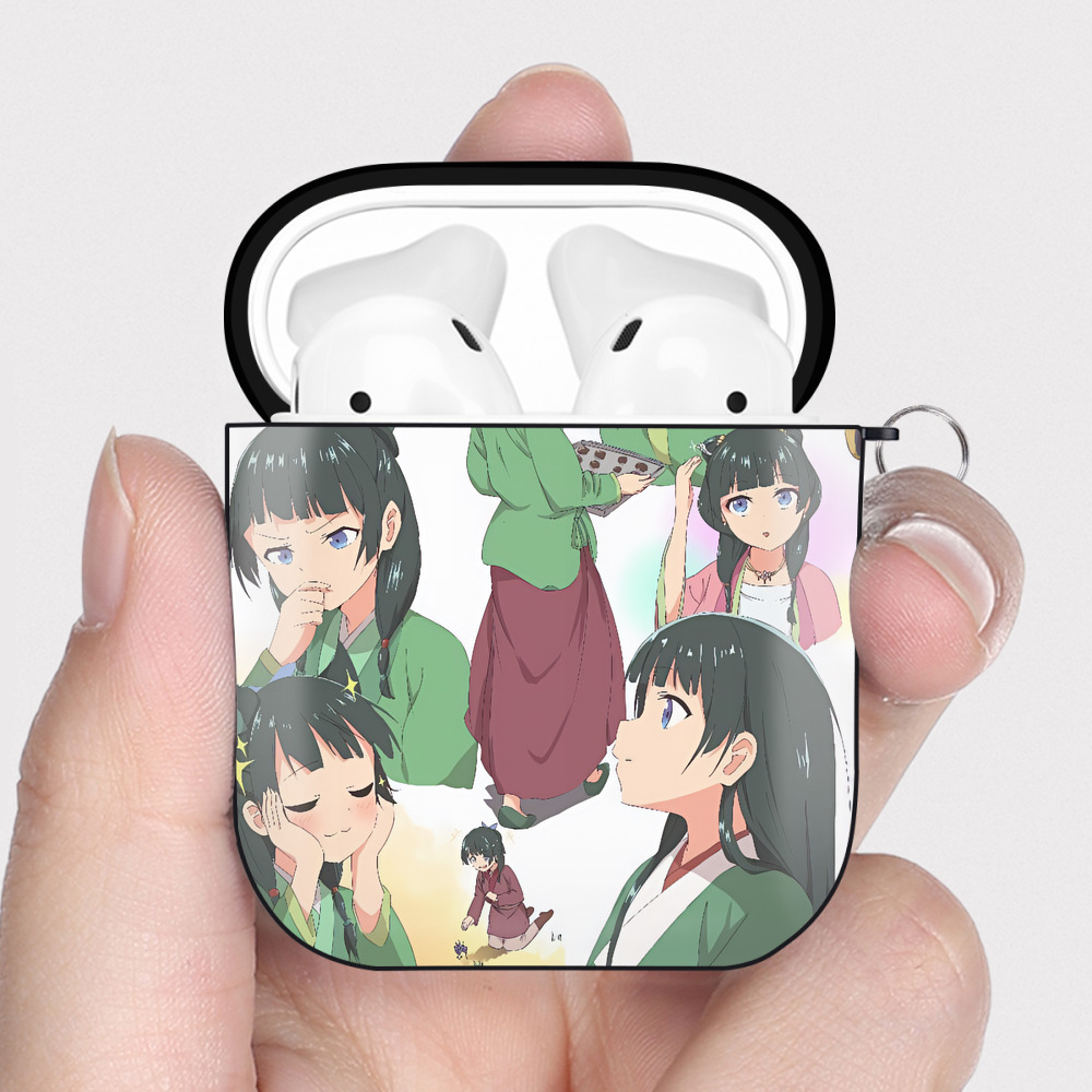 （画像用） 薬屋のひとりごと The Apothecary Diaries AirPods 第2世代保護ケース ハードシェル ブラック 耐衝撃・防指紋・カラビナ付き