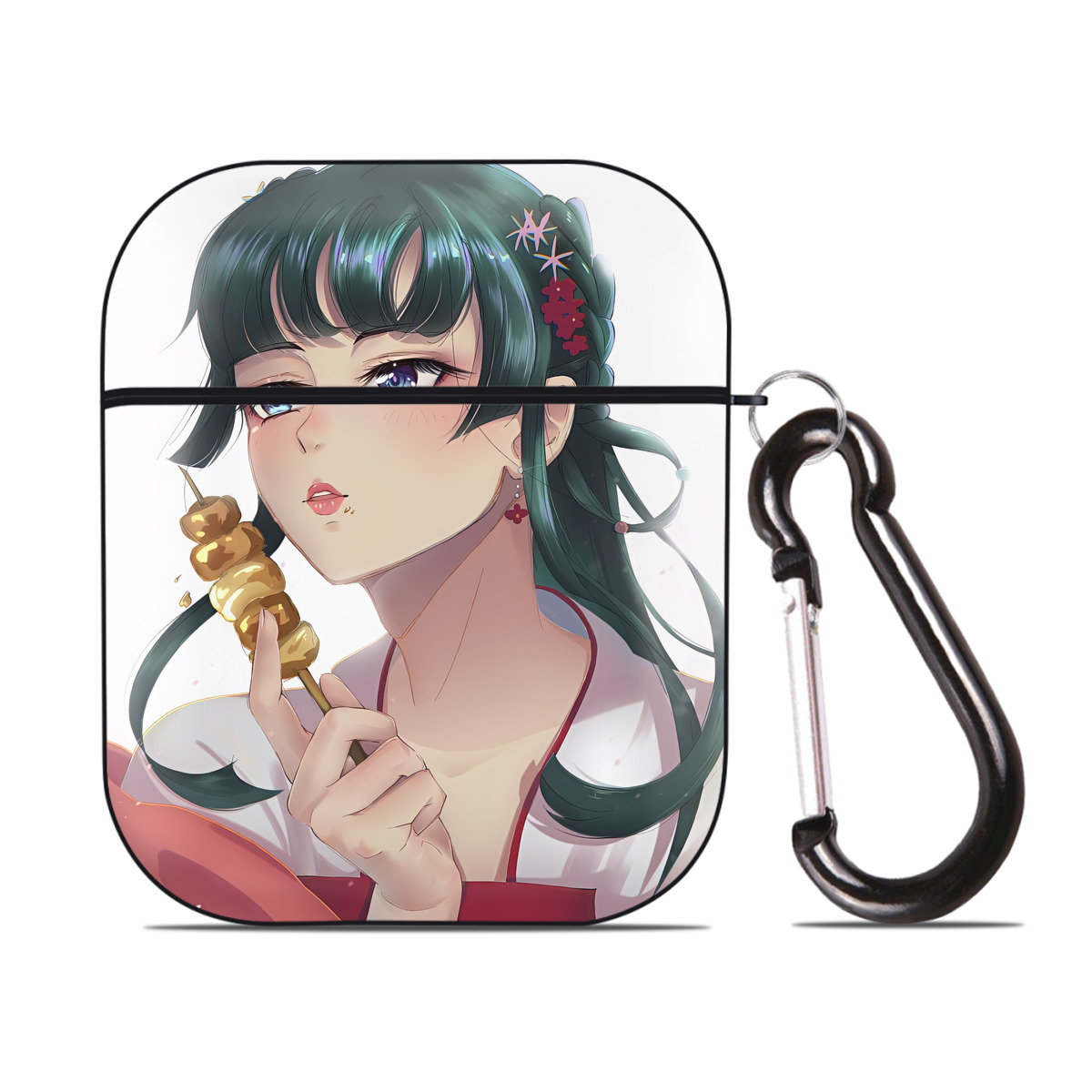 （画像用） 薬屋のひとりごと The Apothecary Diaries AirPods 第2世代保護ケース ハードシェル ブラック 耐衝撃・防指紋・カラビナ付き
