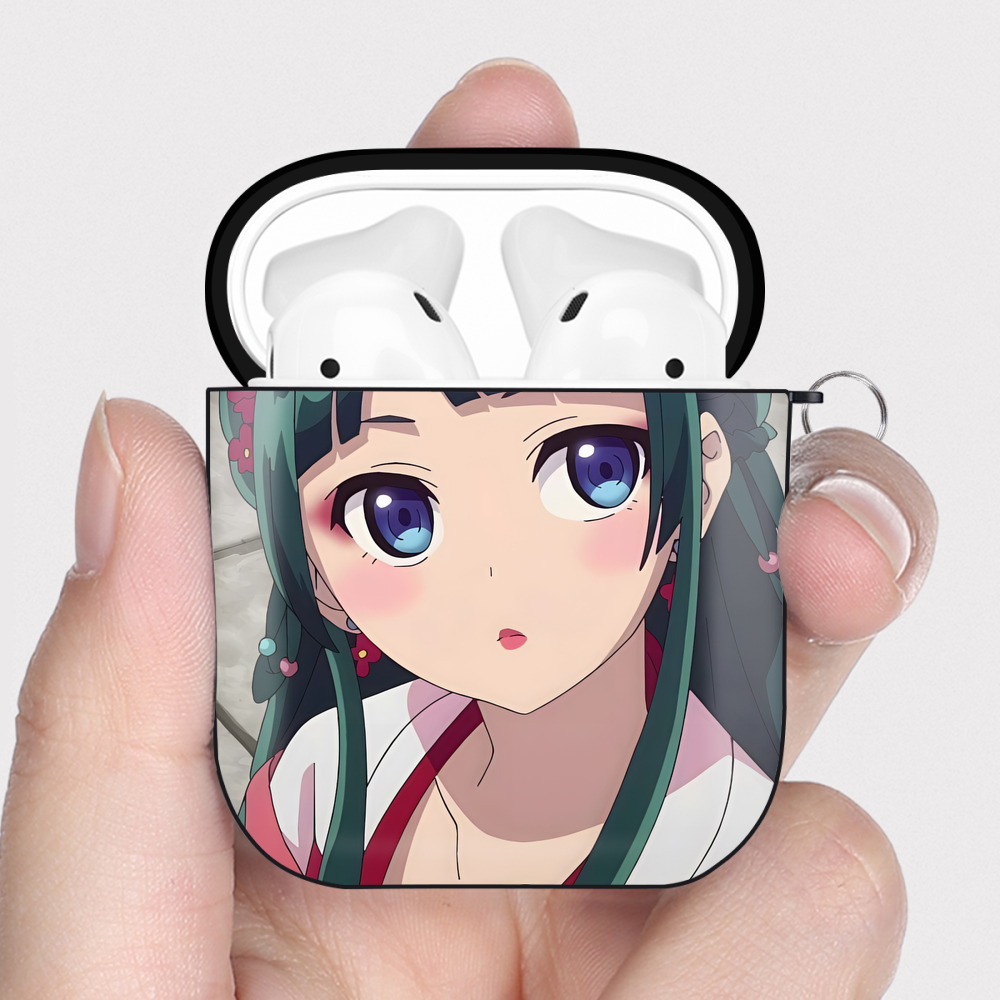 （画像用） 薬屋のひとりごと The Apothecary Diaries AirPods 第2世代保護ケース ハードシェル ブラック 耐衝撃・防指紋・カラビナ付き