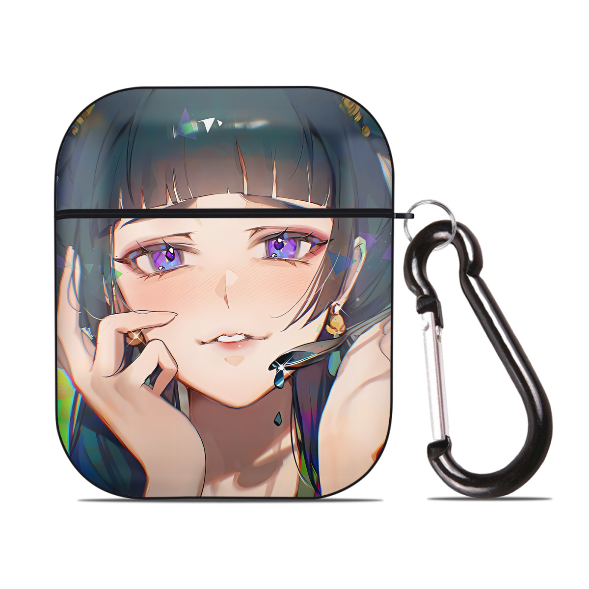 （画像用） 薬屋のひとりごと The Apothecary Diaries AirPods 第2世代保護ケース ハードシェル ブラック 耐衝撃・防指紋・カラビナ付き