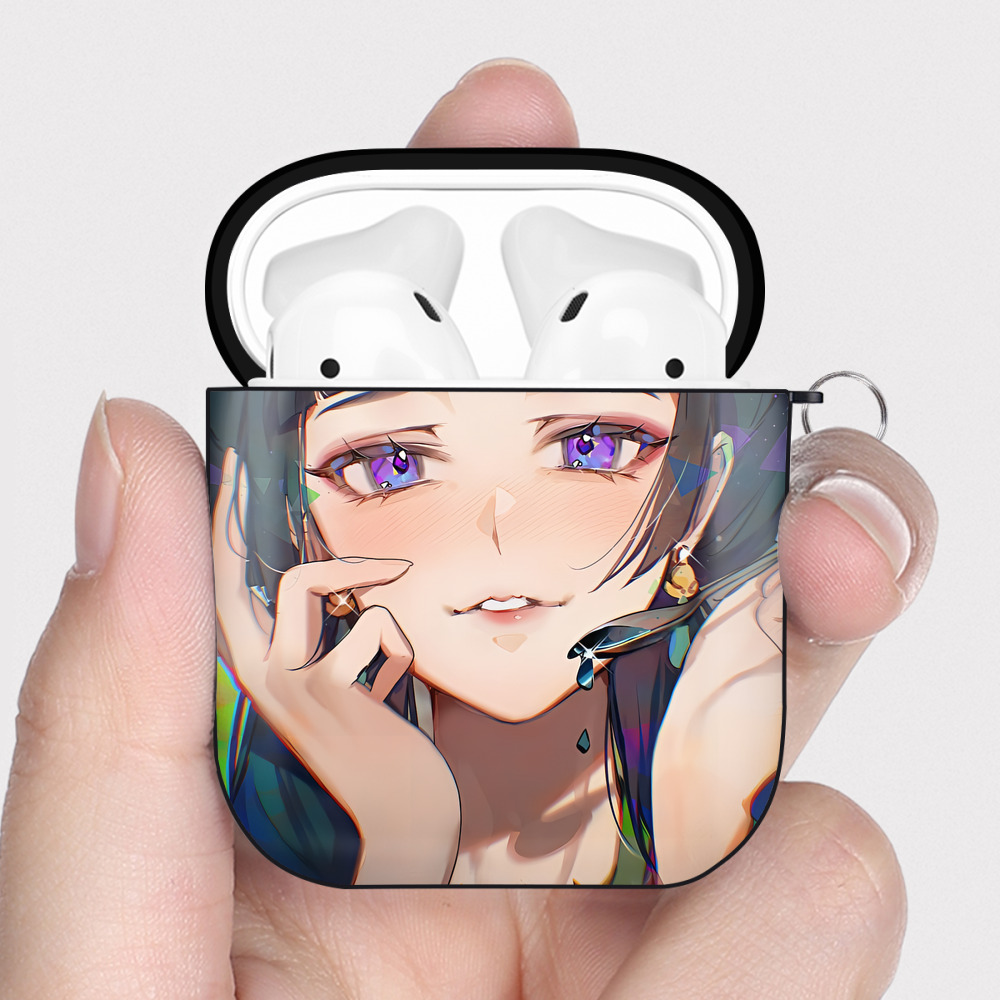 （画像用） 薬屋のひとりごと The Apothecary Diaries AirPods 第2世代保護ケース ハードシェル ブラック 耐衝撃・防指紋・カラビナ付き