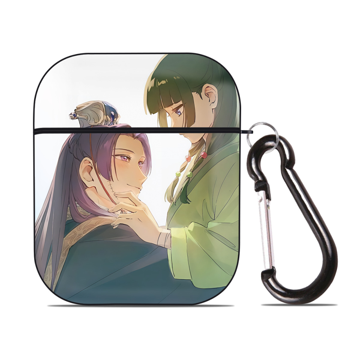 （画像用） 薬屋のひとりごと The Apothecary Diaries AirPods 第2世代保護ケース ハードシェル ブラック 耐衝撃・防指紋・カラビナ付き