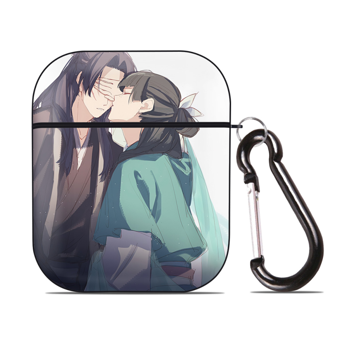 （画像用） 薬屋のひとりごと The Apothecary Diaries AirPods 第2世代保護ケース ハードシェル ブラック 耐衝撃・防指紋・カラビナ付き