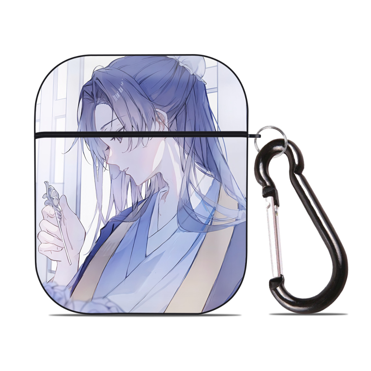 （画像用） 薬屋のひとりごと The Apothecary Diaries AirPods 第2世代保護ケース ハードシェル ブラック 耐衝撃・防指紋・カラビナ付き