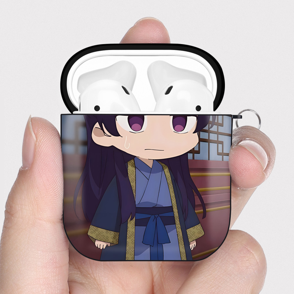 （画像用） 薬屋のひとりごと The Apothecary Diaries AirPods 第2世代保護ケース ハードシェル ブラック 耐衝撃・防指紋・カラビナ付き