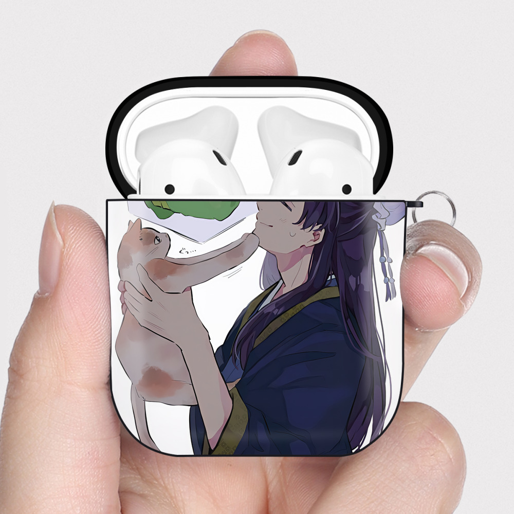 （画像用） 薬屋のひとりごと The Apothecary Diaries AirPods 第2世代保護ケース ハードシェル ブラック 耐衝撃・防指紋・カラビナ付き