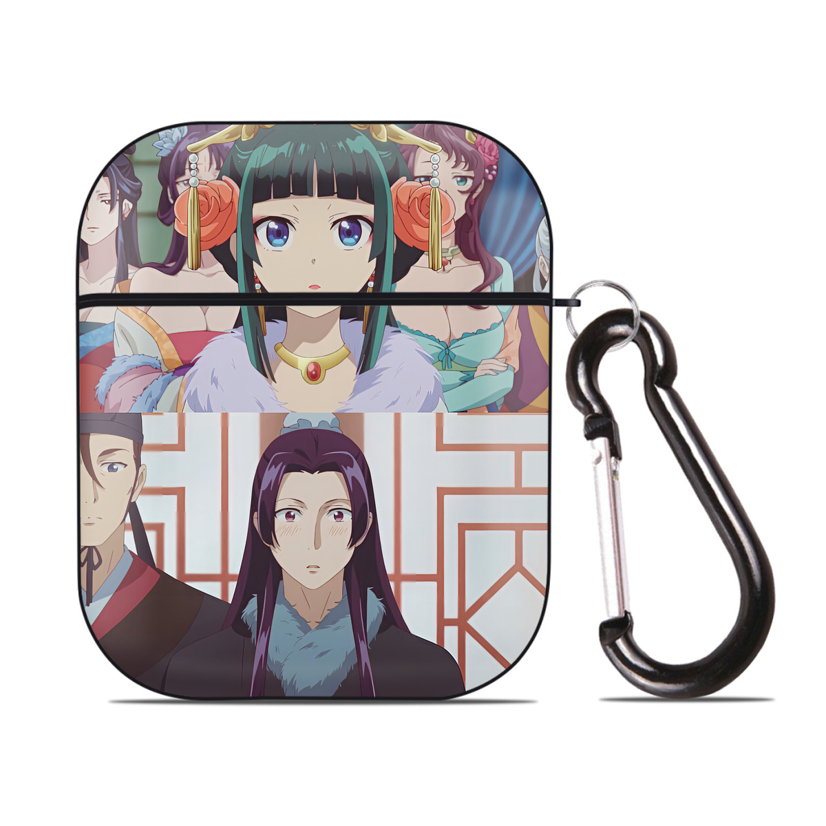 （画像用） 薬屋のひとりごと The Apothecary Diaries AirPods 第2世代保護ケース ハードシェル ブラック 耐衝撃・防指紋・カラビナ付き