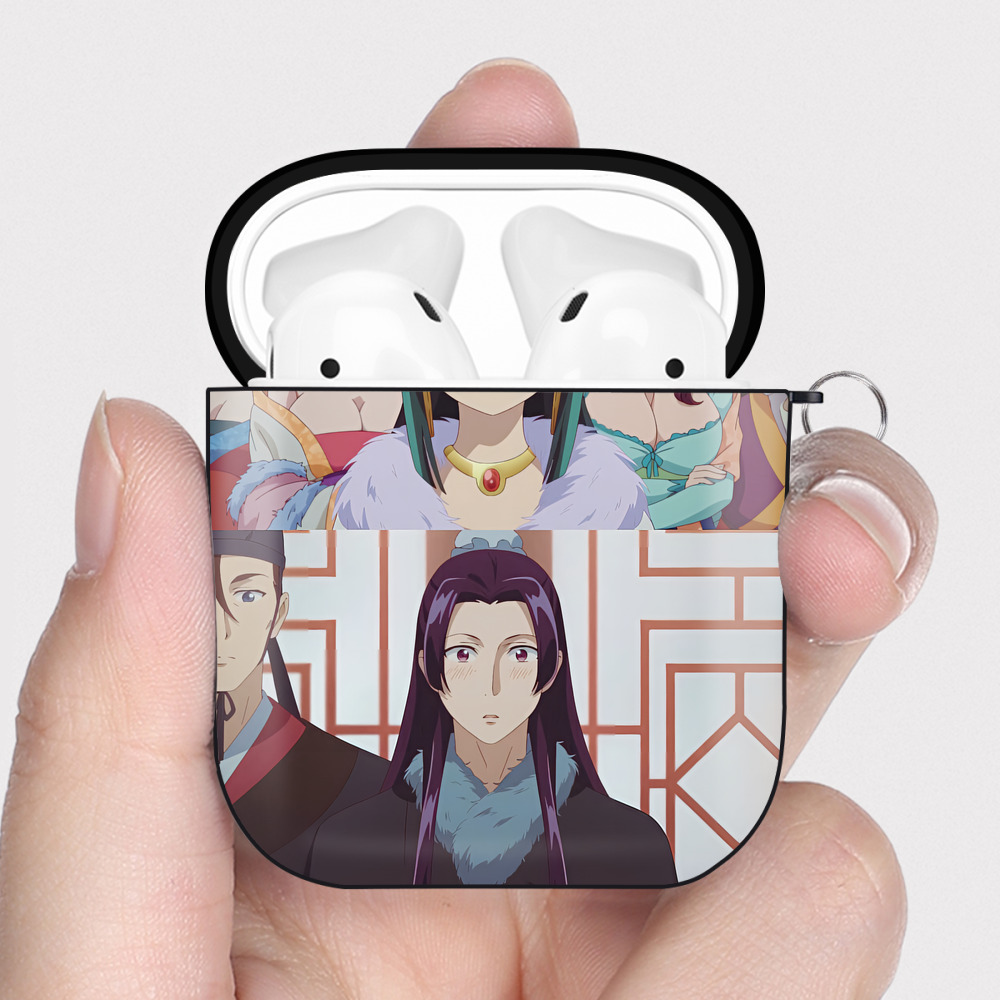 （画像用） 薬屋のひとりごと The Apothecary Diaries AirPods 第2世代保護ケース ハードシェル ブラック 耐衝撃・防指紋・カラビナ付き
