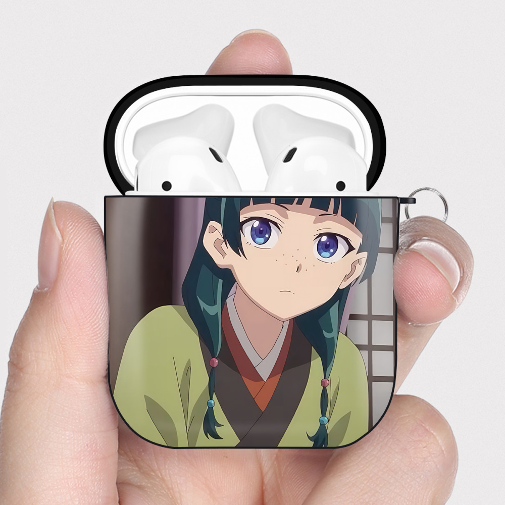 （画像用） 薬屋のひとりごと The Apothecary Diaries AirPods 第2世代保護ケース ハードシェル ブラック 耐衝撃・防指紋・カラビナ付き