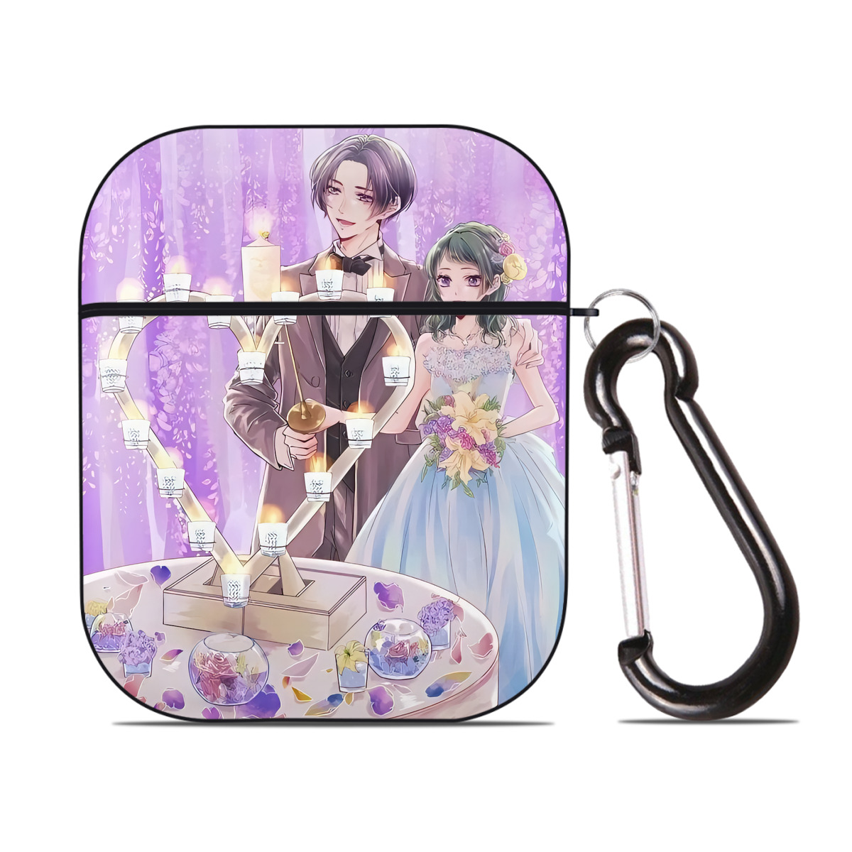 （画像用） 薬屋のひとりごと The Apothecary Diaries AirPods 第2世代保護ケース ハードシェル ブラック 耐衝撃・防指紋・カラビナ付き
