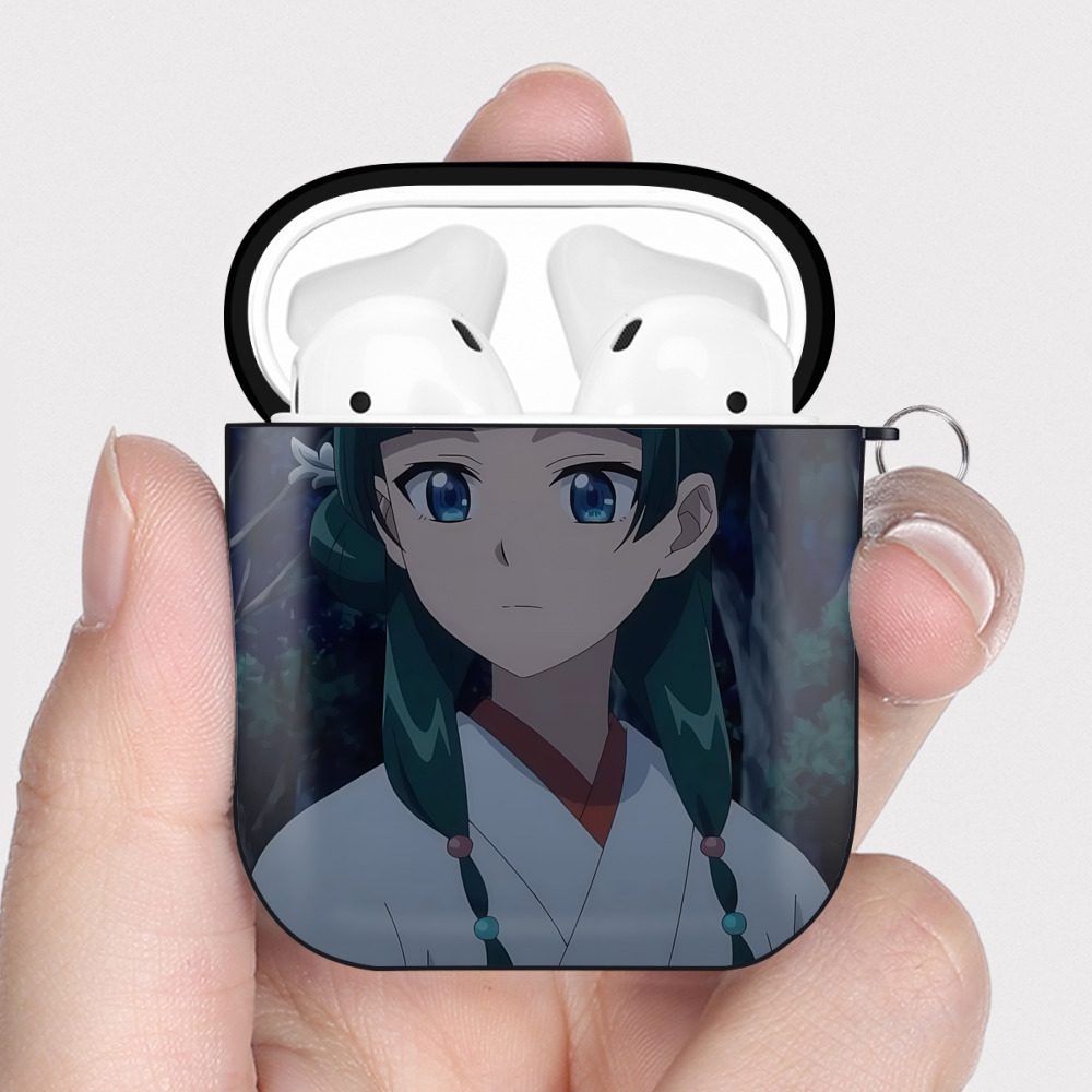 （画像用） 薬屋のひとりごと The Apothecary Diaries AirPods 第2世代保護ケース ハードシェル ブラック 耐衝撃・防指紋・カラビナ付き