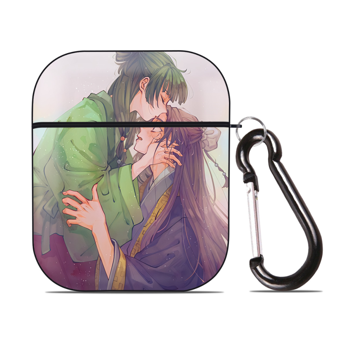 （画像用） 薬屋のひとりごと The Apothecary Diaries AirPods 第2世代保護ケース ハードシェル ブラック 耐衝撃・防指紋・カラビナ付き