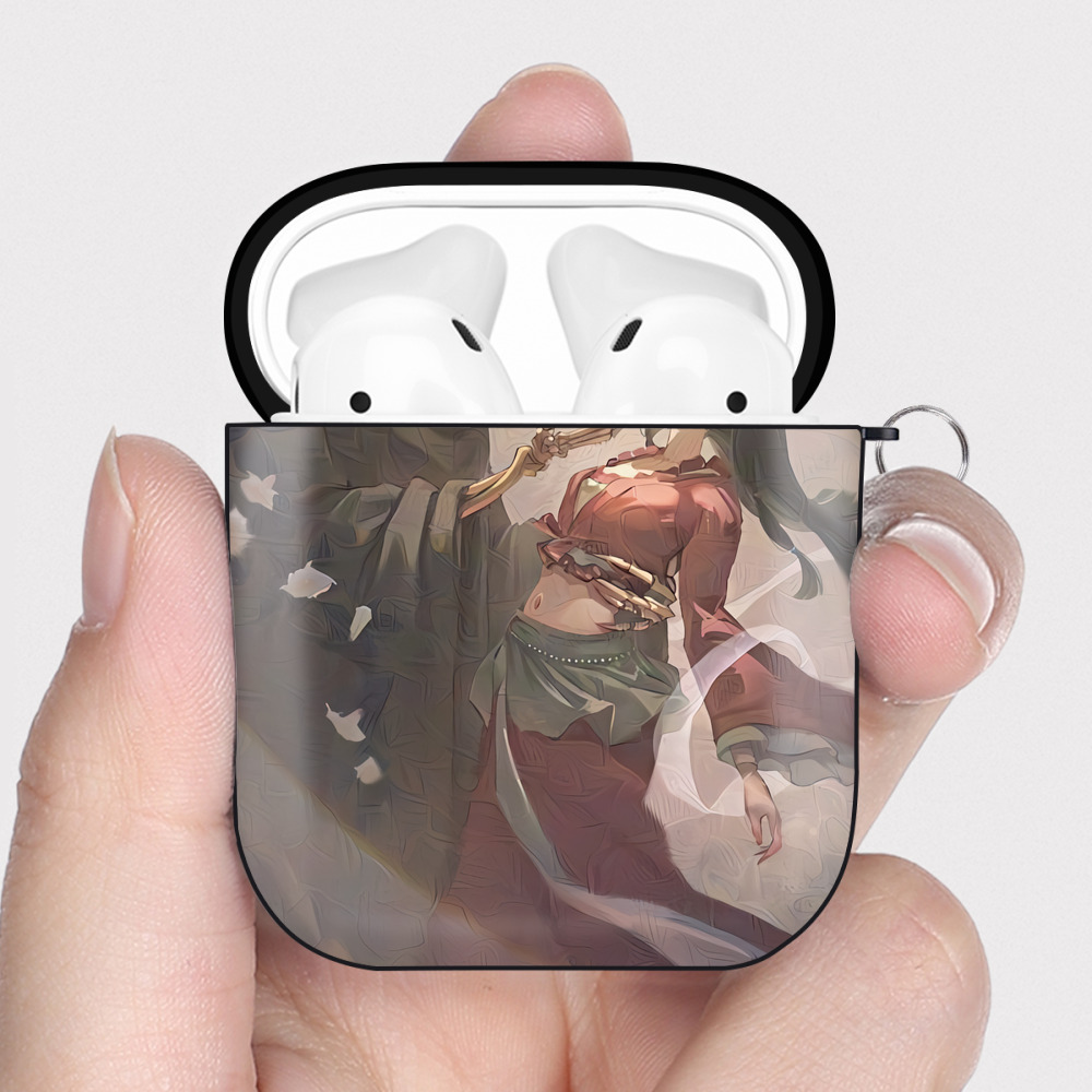 （画像用） 薬屋のひとりごと The Apothecary Diaries AirPods 第2世代保護ケース ハードシェル ブラック 耐衝撃・防指紋・カラビナ付き