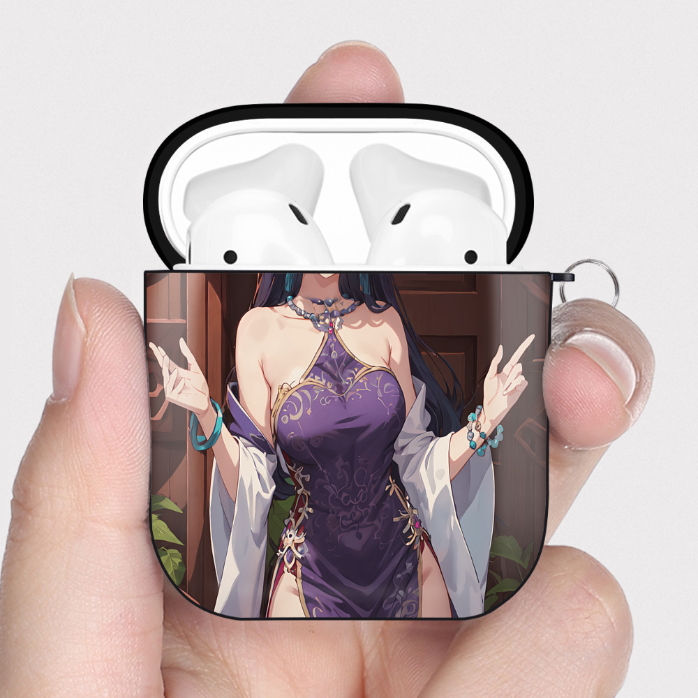 （画像用） 薬屋のひとりごと The Apothecary Diaries AirPods 第2世代保護ケース ハードシェル ブラック 耐衝撃・防指紋・カラビナ付き