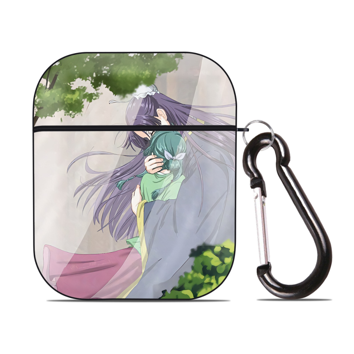 （画像用） 薬屋のひとりごと The Apothecary Diaries AirPods 第2世代保護ケース ハードシェル ブラック 耐衝撃・防指紋・カラビナ付き
