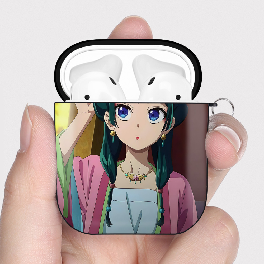 （画像用） 薬屋のひとりごと The Apothecary Diaries AirPods 第2世代保護ケース ハードシェル ブラック 耐衝撃・防指紋・カラビナ付き
