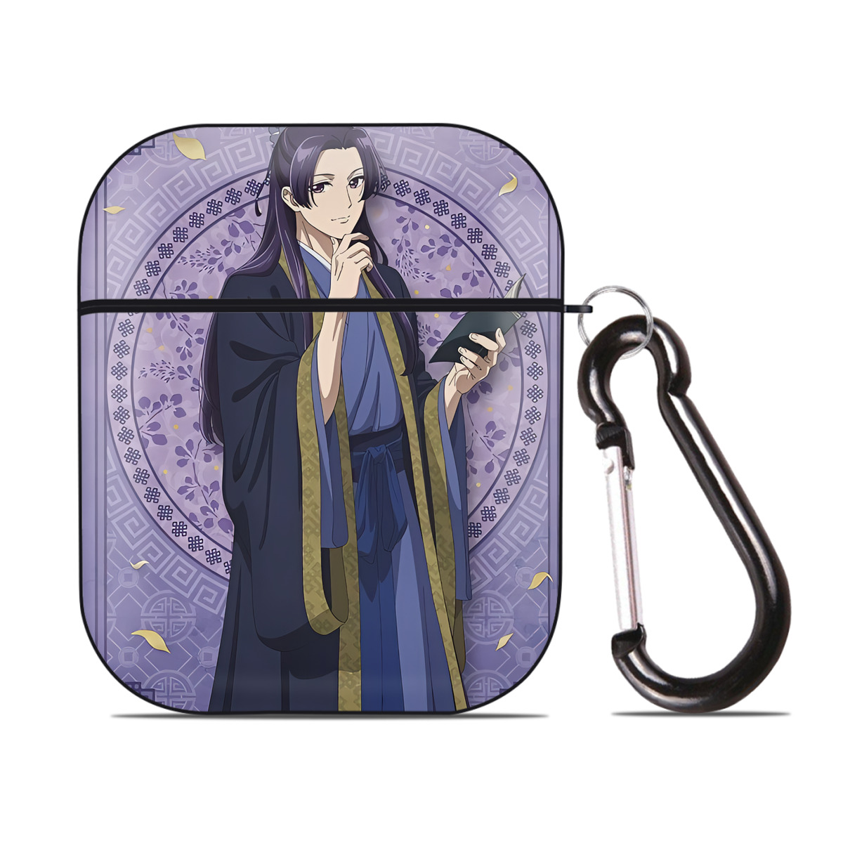 （画像用） 薬屋のひとりごと The Apothecary Diaries AirPods 第2世代保護ケース ハードシェル ブラック 耐衝撃・防指紋・カラビナ付き