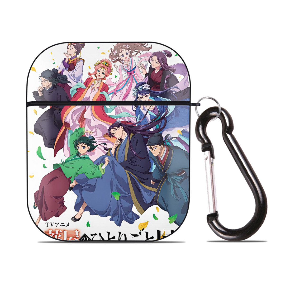 （画像用） 薬屋のひとりごと The Apothecary Diaries AirPods 第2世代保護ケース ハードシェル ブラック 耐衝撃・防指紋・カラビナ付き