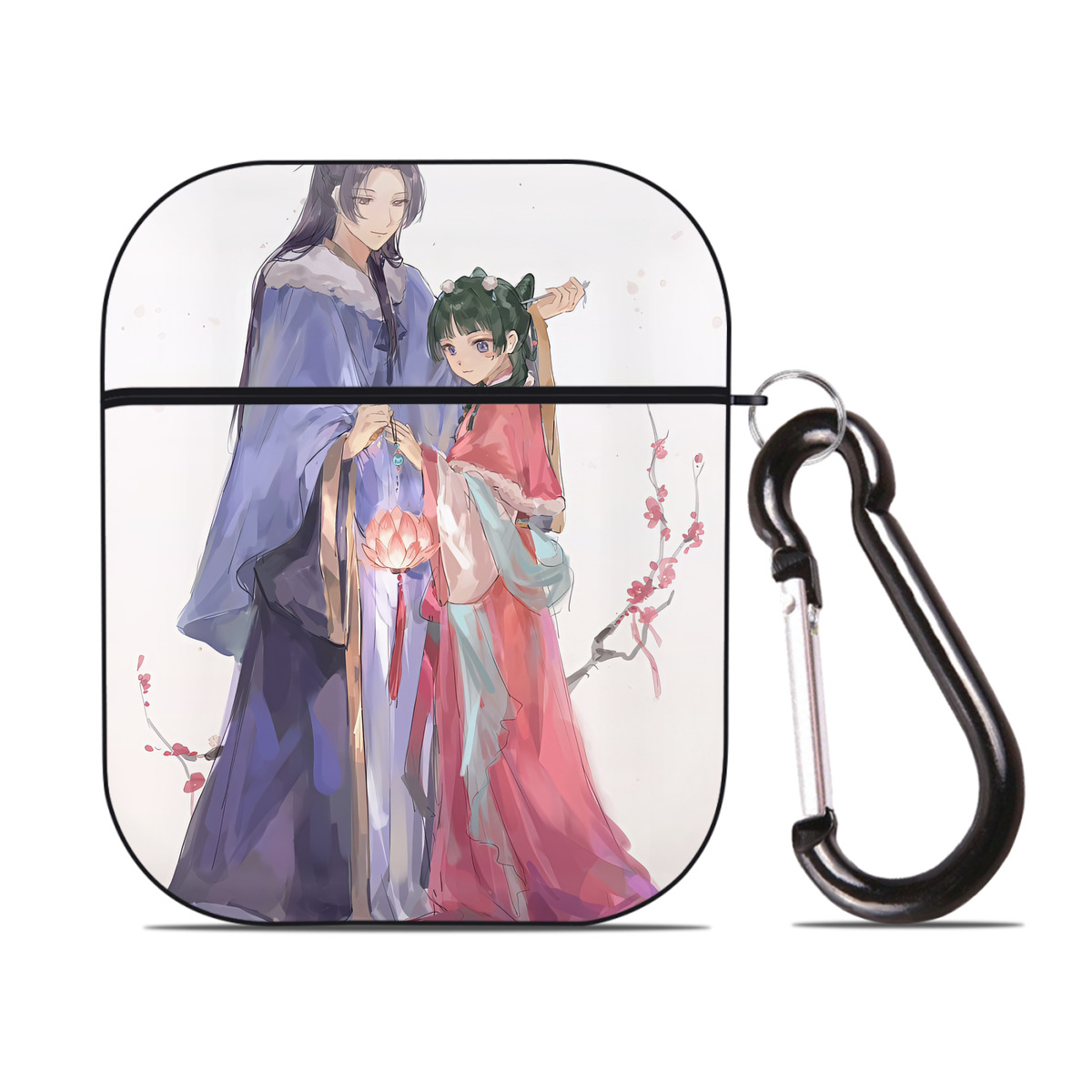 （画像用） 薬屋のひとりごと The Apothecary Diaries AirPods 第2世代保護ケース ハードシェル ブラック 耐衝撃・防指紋・カラビナ付き