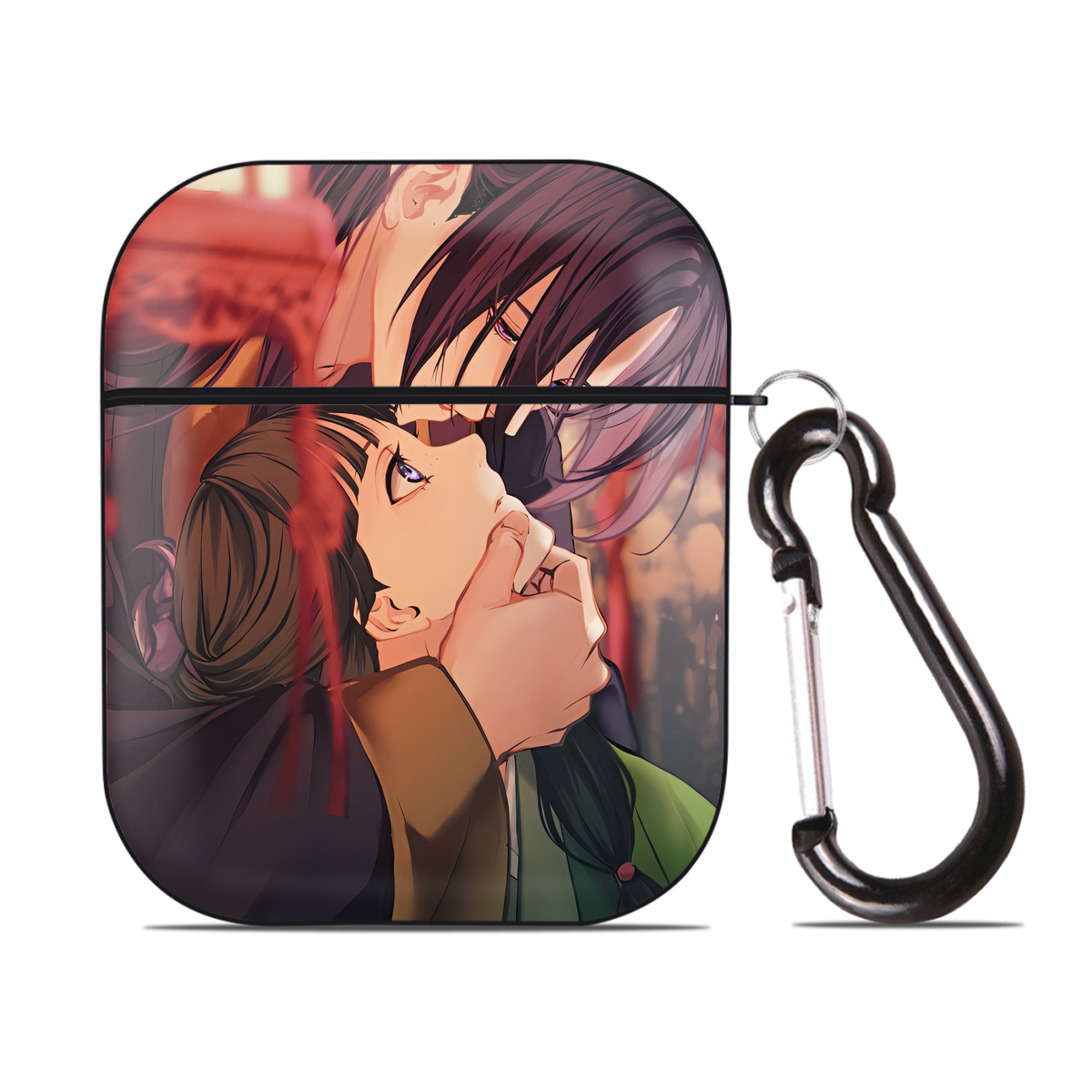 （画像用） 薬屋のひとりごと The Apothecary Diaries AirPods 第2世代保護ケース ハードシェル ブラック 耐衝撃・防指紋・カラビナ付き